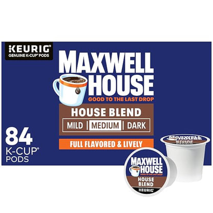 Maxwell House House Blend Medium Roast K-Cup Coffee Pods, 84 ct Box