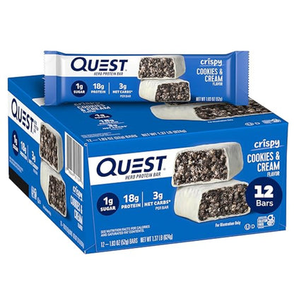 Quest Nutrition Crispy Cookies & Cream Hero Protein Bar, 12 Count
