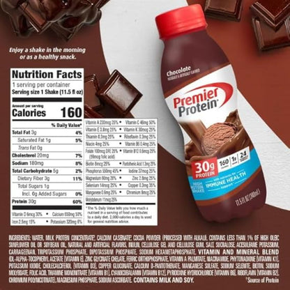 Premier Protein Shake, Chocolate 11.5 fl oz (Pack of 12)