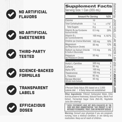 Jocko GO Energy Drink (Afterburner Orange) - Keto, Vitamin B12, Vitamin B6, Electrolytes, L Theanine, Magnesium- Energy Boost, Sugar Free Nootropic Monk Fruit Blend - 12 Pack