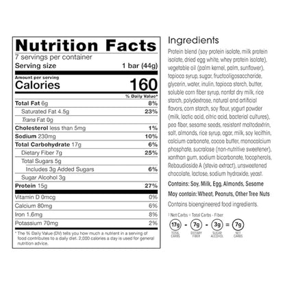 Wonderslim High Fiber Protein Bars, Salted Toffee Pretzel | 15g Protein, 7g Fiber | Low Sugar, Low Carb | Healthy Indulgence | Satisfying, Supports Energy & On-the-Go Convenience, 7 Pack