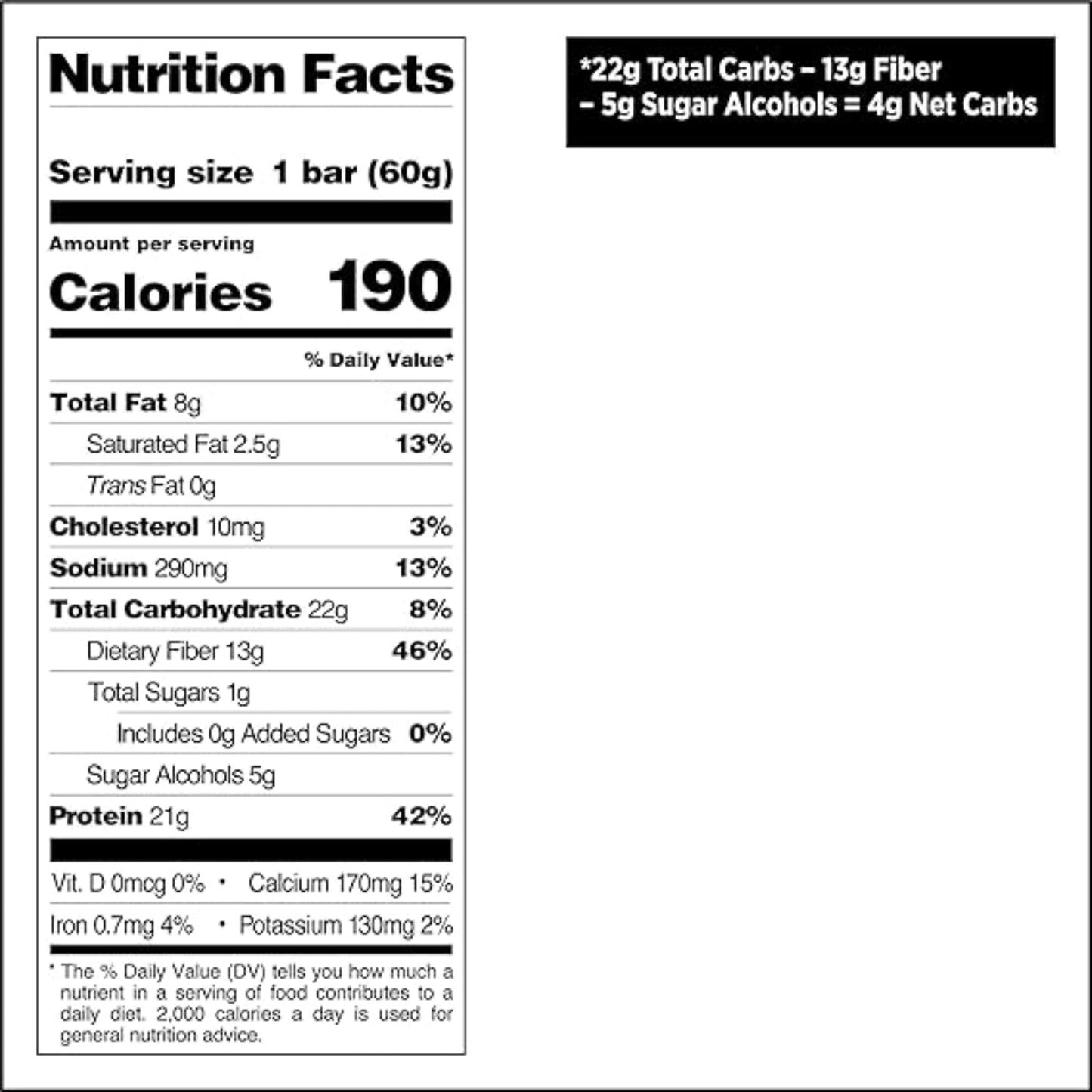 Quest Nutrition Cookies & Cream Protein Bars, 21g Protein, 4g Net Carbs, 1g Sugar, Gluten Free, Keto Friendly, 4 Count