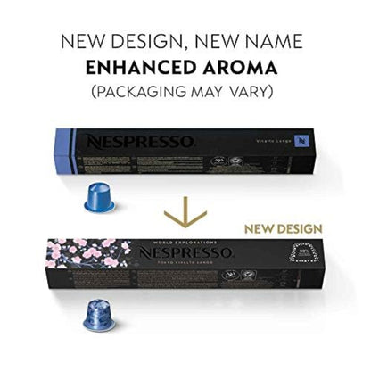 Nespresso Capsules Original Line, Morning Lungo Blends Variety Pack, Mild to Medium to Dark Roast Coffee, 50-Count Coffee Pods