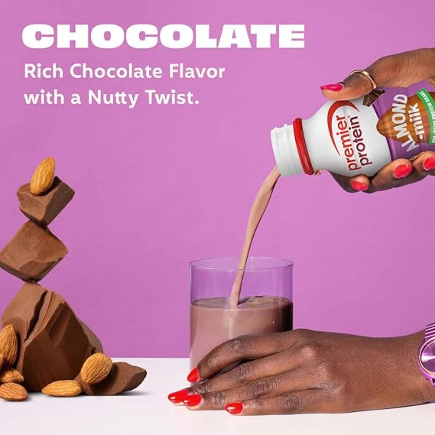 Premier Protein Almondmilk Non-Dairy Protein Shake, 20g Protein, 5g Sugar, 11.5 Fl oz, Chocolate, 12 Count