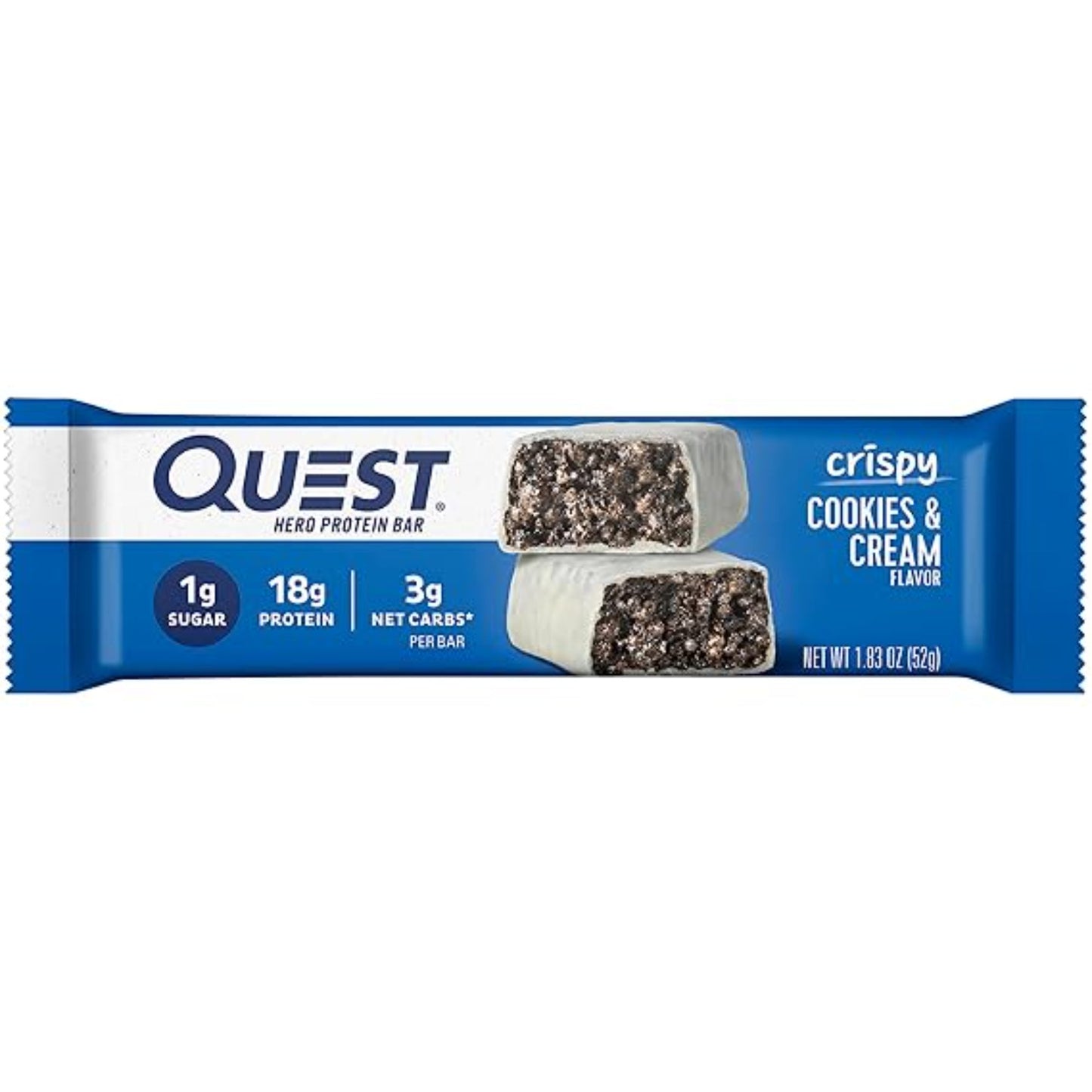 Quest Nutrition Crispy Cookies & Cream Hero Protein Bar, 12 Count