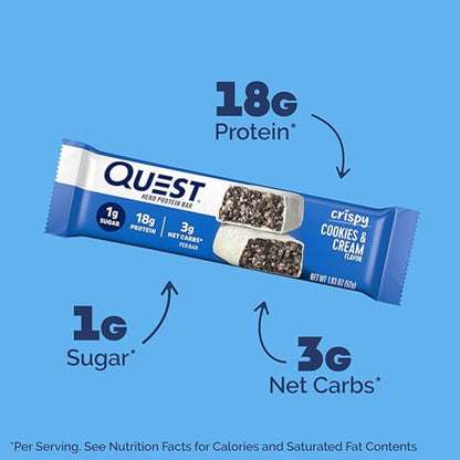 Quest Nutrition Crispy Cookies & Cream Hero Protein Bar, 12 Count